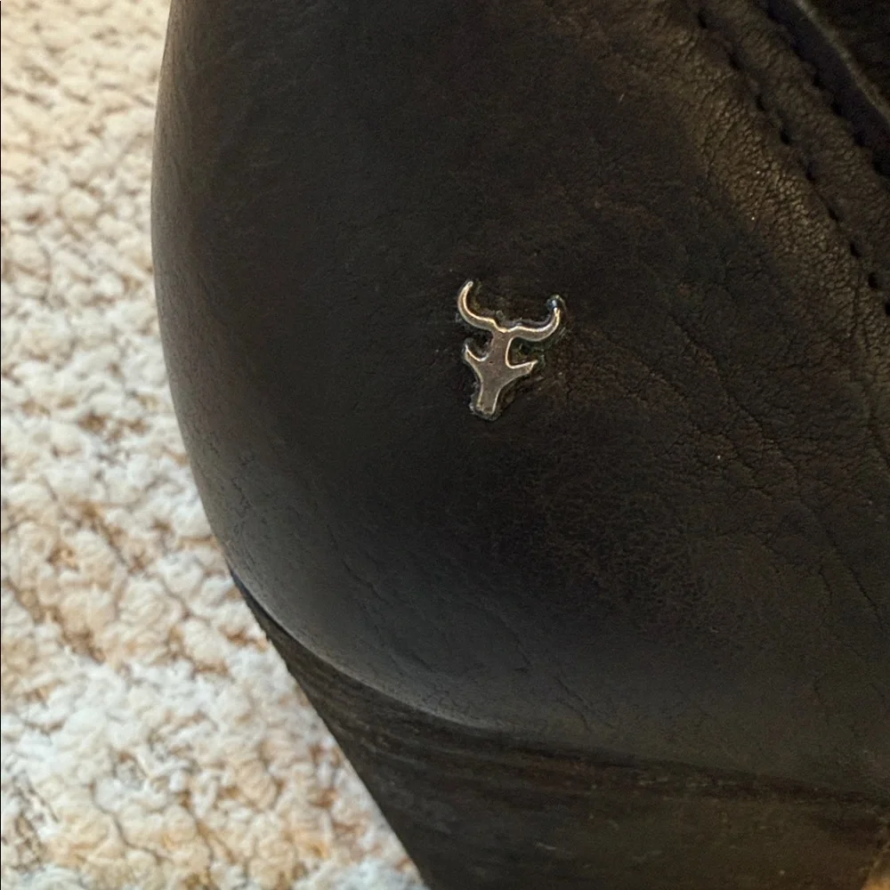 Elegant Black Leather Ankle‎ Booties
